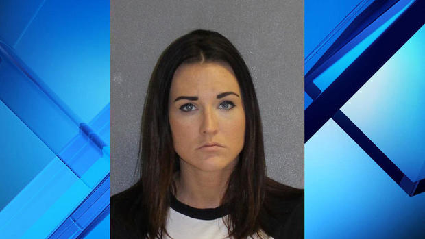 Stephanie Peterson, 26, is seen in a police booking photo released by the Volusia County Sheriff's Office in Florida after she was arrested on Feb. 28, 2018. 