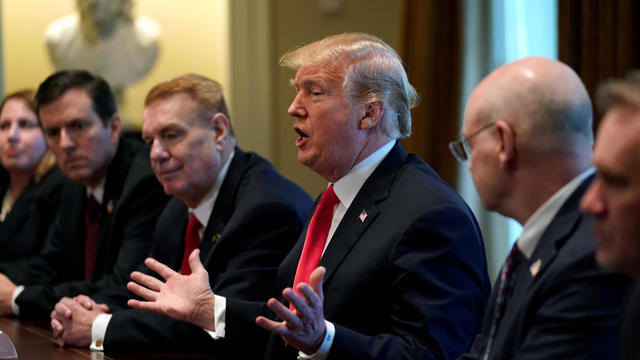 President Trump Meets With Steel And Aluminum Manufacturing Industry Leaders Announcing New Tariffs 