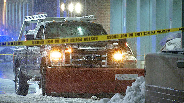 woman hit by plow tufts medical center 