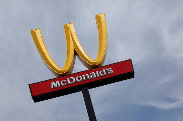 McDonald's iconic 'M' logo is turned upside down in honour of International Women's Day in Lynwood 