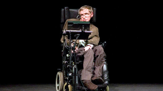 FILE PHOTO: Professor of mathematics at Cambridge University Stephen W. Hawking discusses theories on the origin of the universe in a talk in Berkeley 