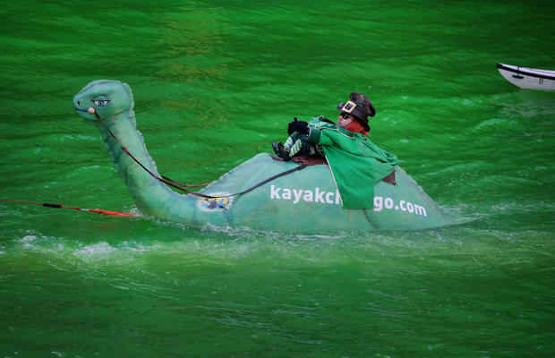 Chicago River Dyed Green In Annual St. Patrick's Day Tradition 