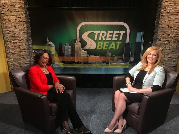 Sara Azu from the Motown Museum with Street Beat host April Moss 