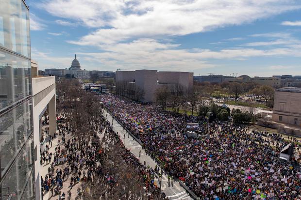 Newseum March For Our Lives Crowd Washington DC. 