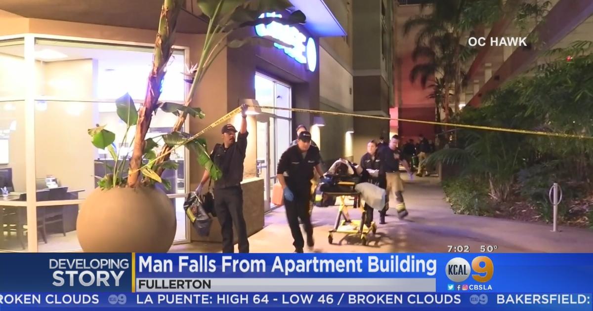 Terrifying Moments Man Takes Tumble From Third Floor Of Oc Apartment