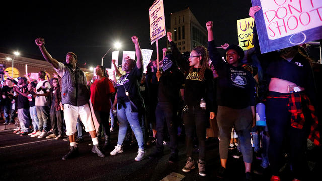 Demonstrators protest the police shooting of Stephon Clark, in Sacramento 