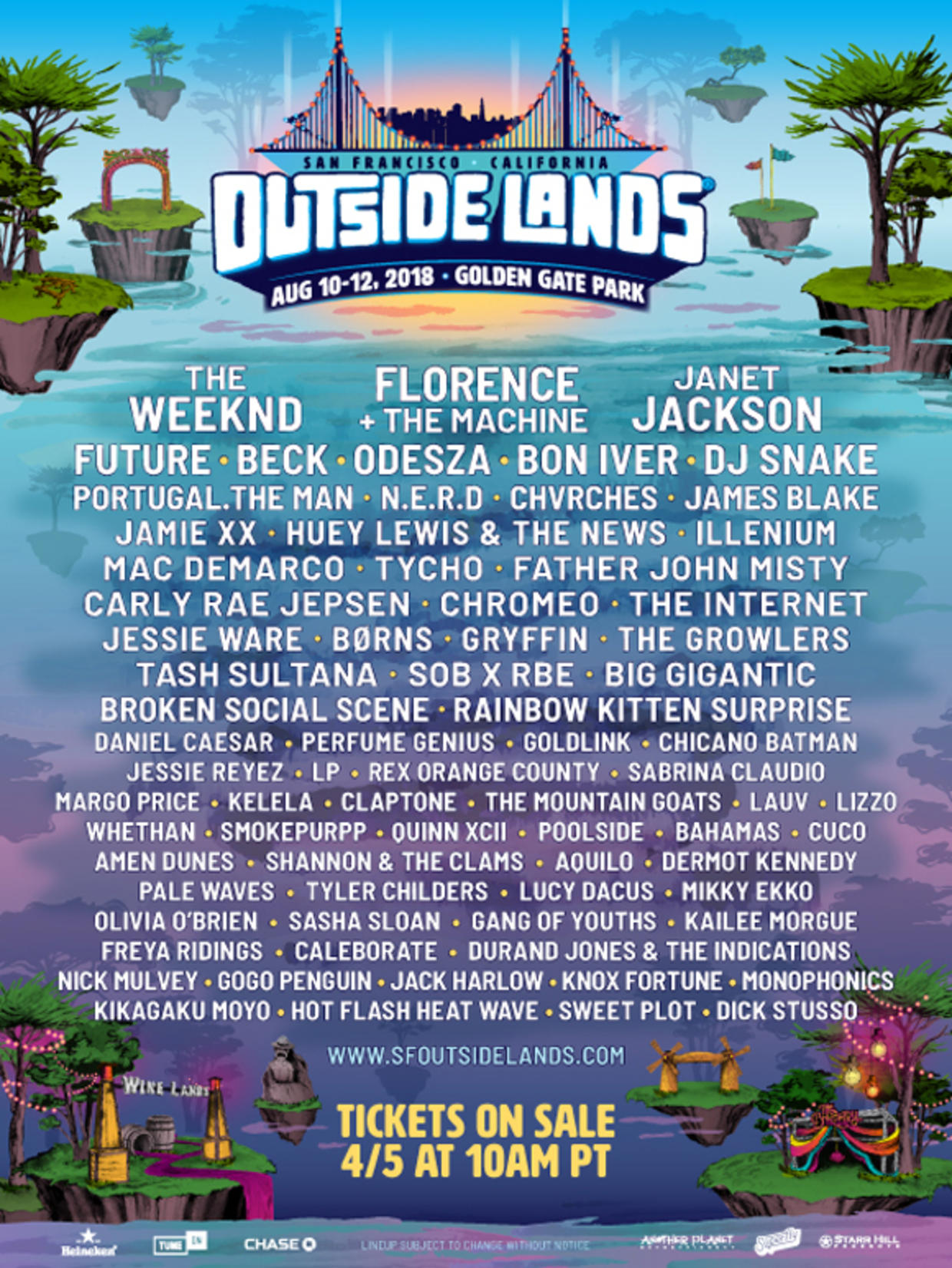 Outside Lands Announces 2018 LineUp Including The Weeknd,