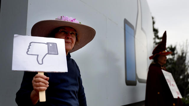 Protestors Call For Consumer Protection And Privacy Outside Facebook HQ 