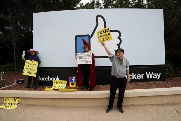 Protestors Call For Consumer Protection And Privacy Outside Facebook HQ 