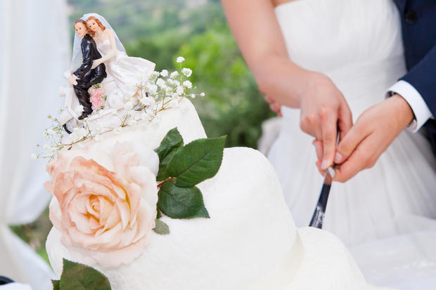 the wedding cake cutting 