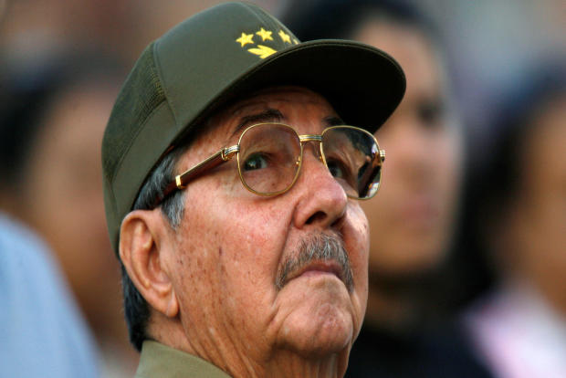 Raul Castro looks up during an event in celebration of the 50th anniversary of the assault of the presidential palace during the regime of Fulgencio Batista, in Havana, Cuba, March 13, 2007. 