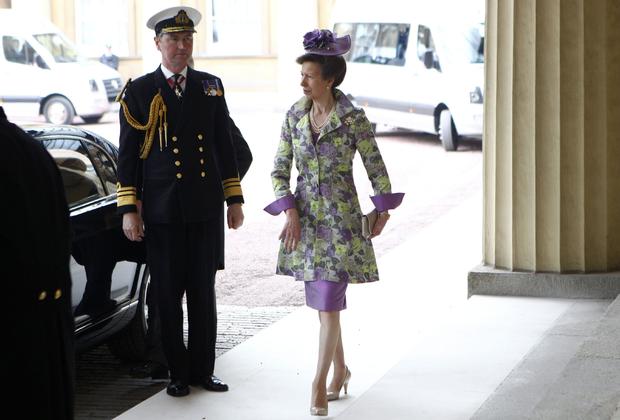 Britain's Princess Anne (R) arrives at B 