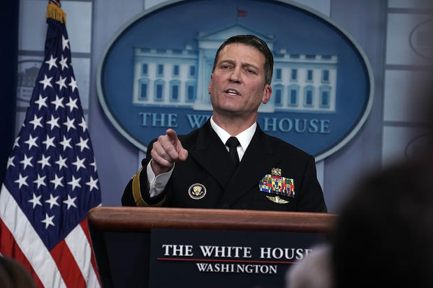 Navy Rear Adm. Dr. Ronny Jackson Speaks To Media During White House Press Briefing On President's Recent Medical Exam 