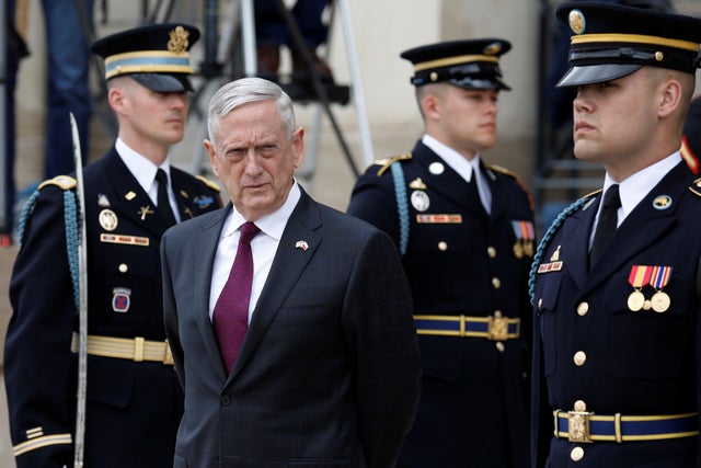 Defense Secretary James Mattis welcomes Polish Defense Minister Mariusz Blaszczak at the Pentagon