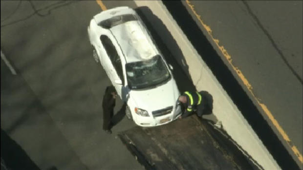 Concrete Falls On Moving Car Mercer County NJ Route 1 