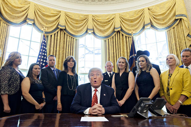 President Trump Hosts Crew Of Southwest Airlines Flight 1380 At White House 