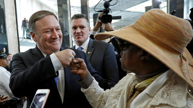 Mike Pompeo arrives at the State Department in Washington 