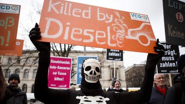 Demonstrators Protest Diesel Scandal At Transport Ministry 