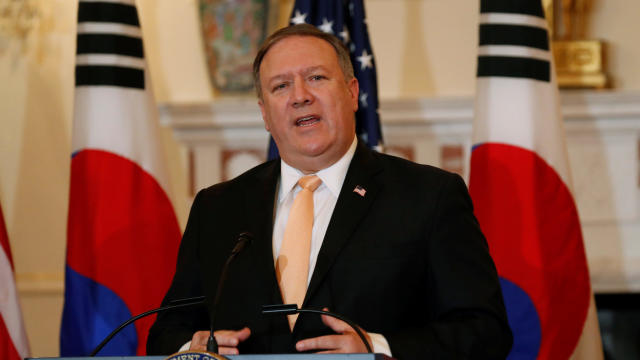 U.S. Secretary of State Pompeo holds a joint press availability with South Korean Foreign Minister Kang Kyung-wha in Washington 