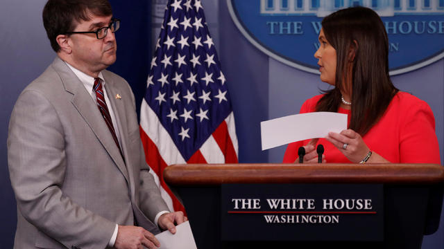 Sanders holds the daily briefing at the White House in Washington 