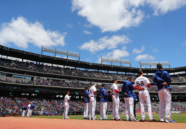 Texas Rangers during National Anthem 