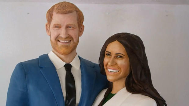 Prince Harry Meghan Markle Life Size Replica Cake Close Up 