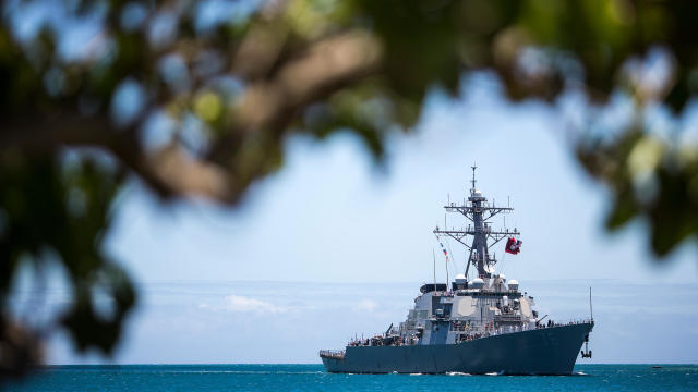 The USS Higgins sails into Joint Base Pe 