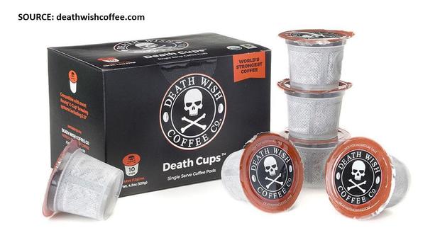 Death Wish Coffee's "death cups" (SOURCE: deathwishcoffee.com) 