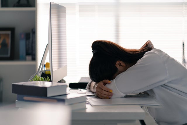 woman tired of working in the office