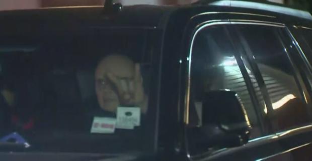 Smashing Pumpkins frontman Billy Corgan giving CBS2 the horns after surprise gig at Studio City home where the video for their hit "1979" was filmed. (SOURCE: CBS2) 
