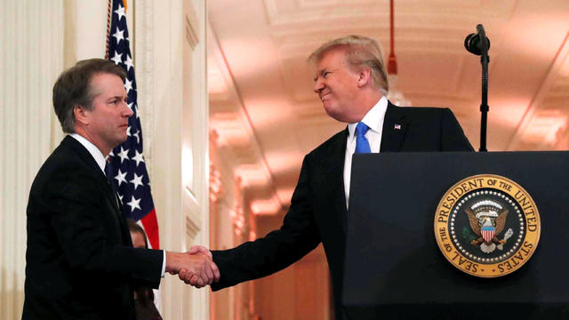 U.S. President Donald Trump introduces his Supreme Court nominee judge Brett Kavanaugh in the East Room of the White House in Washington 