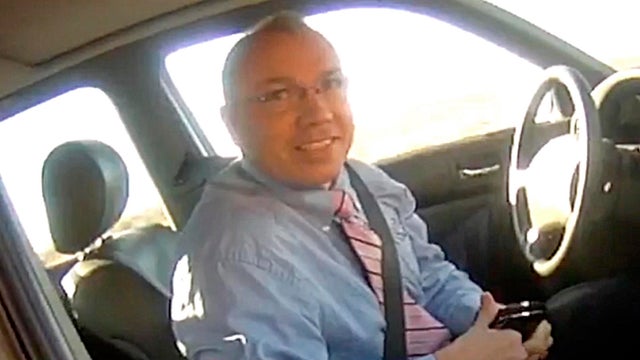 An image capture from a body camera video from the La Paz County Sheriff's Office, via KLPZ/ParkerLiveOnline, shows Arizona state Rep. Paul Mosley during a traffic stop outside Parker, Arizona, on March 27, 2018. 