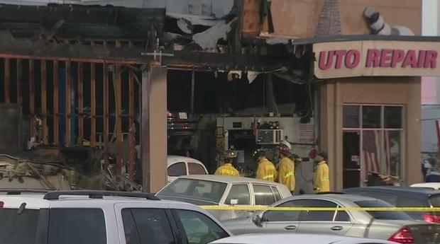 Three-Alarm Blaze Engulfs Santa Fe Springs Auto Repair Shop 