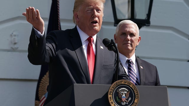 President Trump Gives Remarks On The Economy On The White House South Lawn 