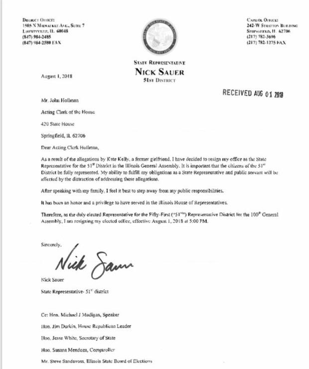 Sauer Resignation Letter 