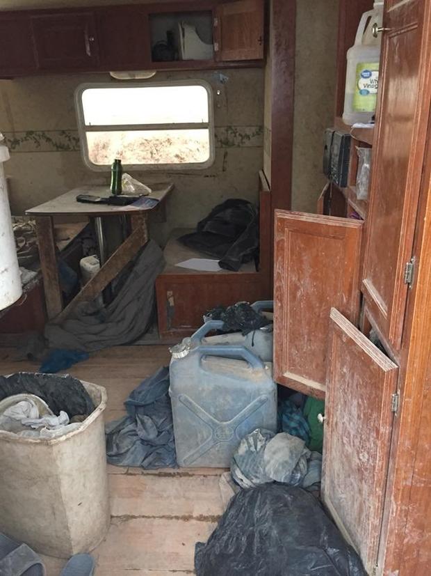 Inside the trailer where the children were found 