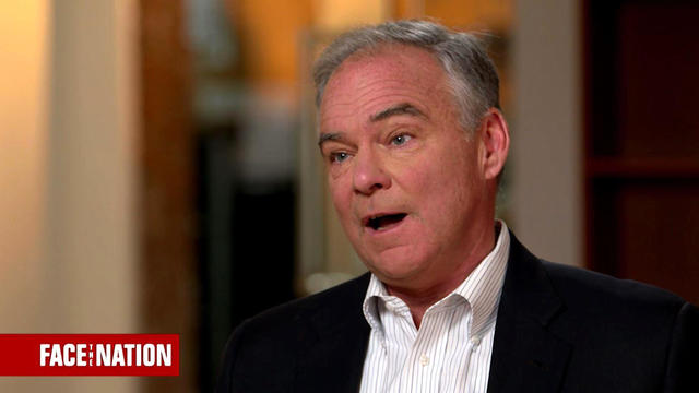 Sen. Tim Kaine, D-Virginia, speaks during an interview broadcast on "Face the Nation" on Aug. 12, 2018. 