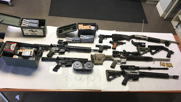 Firearms Seized at a Drug Lab in Aptos. 