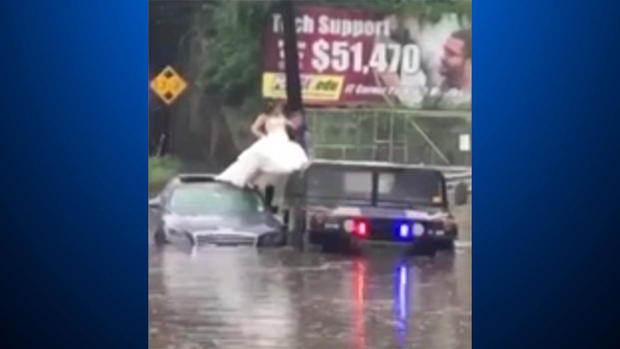 bride rescued flooding 