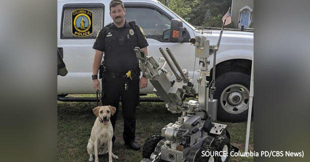 Columbia, South Carolina police dog Turbo died after its handler left it in a hot car for six hours. (SOURCE: Columbia Police Dept./CBS News) 