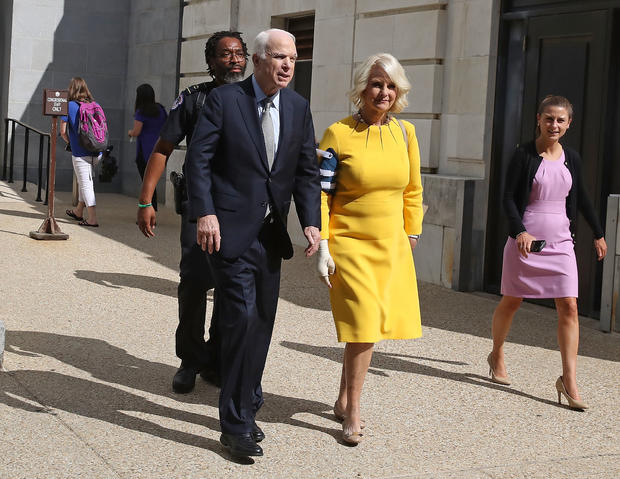 Sen. John McCain (R-AZ) Back On Capitol Hill For Health Care Vote, After Cancer Diagnosis Last Week 