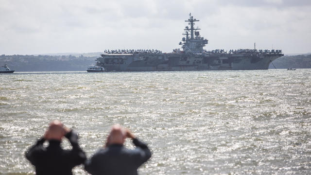 The USS George H W Bush Arrives In Portsmouth 