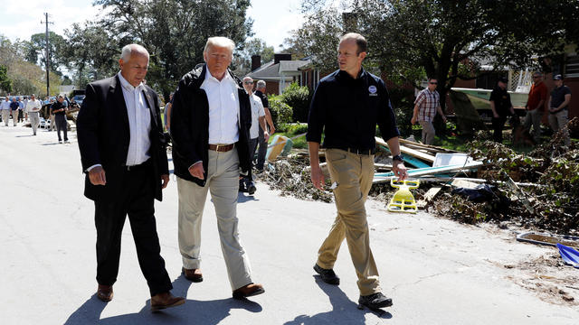 U.S. President Trump on tour of Hurricane Florence recovery efforts in New Bern, North Carolina 
