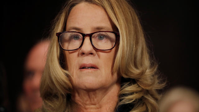 Professor Christine Blasey Ford testifies at a Senate Judiciary Committee confirmation hearing on Capitol Hill in Washington 