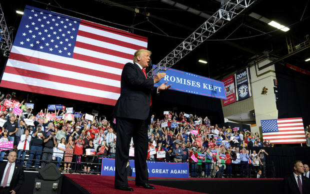 President Trump hosts a Make America Great Again rally in Wheeling, West Virgina 