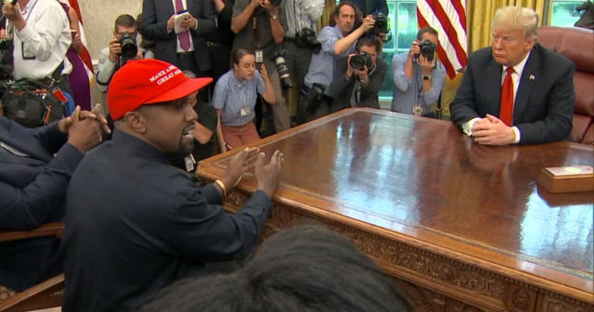 Kanye West Visits Trump In Oval Office At The White House Cbs News 