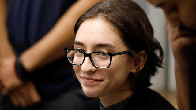 U.S. student Lara Alqasem appears at the district court in Tel Aviv 