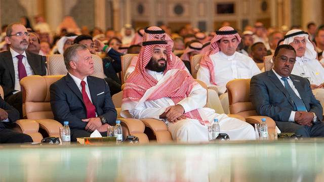 Saudi Crown Prince Mohammed bin Salman and Jordan's King Abdullah II ibn Al Hussein attend the investment conference in Riyadh 