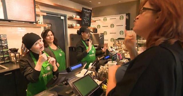 First sign language Starbucks store opens in Washington, D.C. CBS News