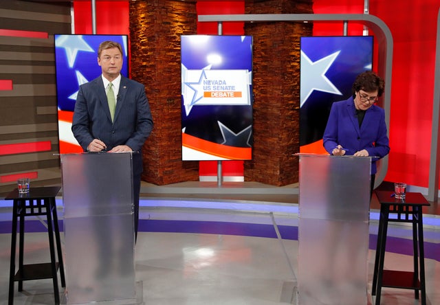 Nevada Senate Candidates Republican Sen. Dean Heller And Democratic Challenger Rep. Jacky Rosen Debate In Las Vegas 